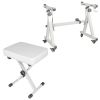 5 Core Keyboard Stand Adjustable z Style Piano Riser + Keyboard Piano Bench : KS Z1 WH HD WHLS+KBB WH HD