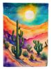 Cactus in Color House Flag Large Porch Sleeve Pole Decorative Outside Yard Banner Artwork Wall Hanging, Polyester, House Size, Multicolor