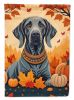 Weimaraner Fall House Flag Large Porch Sleeve Pole Decorative Outside Yard Banner Artwork Wall Hanging, Polyester, House Size, Multicolor