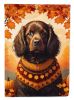 Boykin Spaniel Fall House Flag Large Porch Sleeve Pole Decorative Outside Yard Banner Artwork Wall Hanging, Polyester, House Size, Multicolor