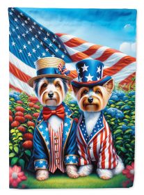 All American Silky Terrier Garden Flag Mailbox Flag Decorative Yard Flag Banner Outside Patio Artwork Yard Flower Beds, Garden Size, Multicolor