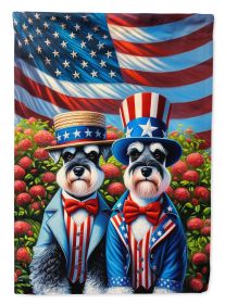 All American Schnauzer Garden Flag Mailbox Flag Decorative Yard Flag Banner Outside Patio Artwork Yard Flower Beds, Garden Size, Multicolor