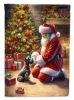 Scottish Terrier and Santa Claus Garden Flag Mailbox Flag Decorative Yard Flag Banner Outside Patio Artwork Yard Flower Beds, Garden Size, Multicolor