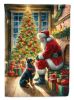 Lancashire Heeler and Santa Claus Garden Flag Mailbox Flag Decorative Yard Flag Banner Outside Patio Artwork Yard Flower Beds, Garden Size, Multicolor