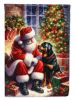 Rottweiler and Santa Claus Garden Flag Mailbox Flag Decorative Yard Flag Banner Outside Patio Artwork Yard Flower Beds, Garden Size, Multicolor