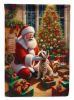 Cairn Terrier and Santa Claus Garden Flag Mailbox Flag Decorative Yard Flag Banner Outside Patio Artwork Yard Flower Beds, Garden Size, Multicolor