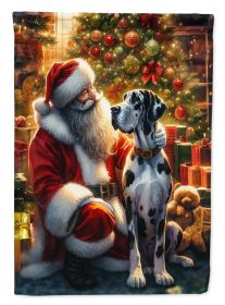 Great Dane and Santa Claus Garden Flag Mailbox Flag Decorative Yard Flag Banner Outside Patio Artwork Yard Flower Beds, Garden Size, Multicolor