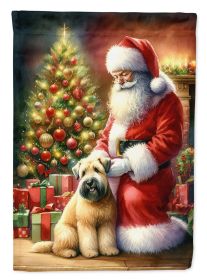 Wheaten Terrier and Santa Claus Garden Flag Mailbox Flag Decorative Yard Flag Banner Outside Patio Artwork Yard Flower Beds, Garden Size, Multicolor