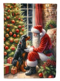 Gordon Setter and Santa Claus Garden Flag Mailbox Flag Decorative Yard Flag Banner Outside Patio Artwork Yard Flower Beds, Garden Size, Multicolor