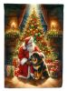 Tibetan Mastiff and Santa Claus Garden Flag Mailbox Flag Decorative Yard Flag Banner Outside Patio Artwork Yard Flower Beds, Garden Size, Multicolor