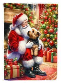 Norfolk Terrier and Santa Claus Garden Flag Mailbox Flag Decorative Yard Flag Banner Outside Patio Artwork Yard Flower Beds, Garden Size, Multicolor