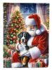Greater Swiss Mountain Dog and Santa Claus Garden Flag Mailbox Flag Decorative Yard Flag Banner Outside Patio Artwork Yard Flower Beds, Garden Size
