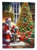 Weimaraner and Santa Claus Garden Flag Mailbox Flag Decorative Yard Flag Banner Outside Patio Artwork Yard Flower Beds, Garden Size, Multicolor