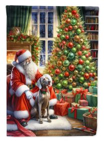 Weimaraner and Santa Claus Garden Flag Mailbox Flag Decorative Yard Flag Banner Outside Patio Artwork Yard Flower Beds, Garden Size, Multicolor