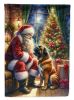 Bullmastiff and Santa Claus Garden Flag Mailbox Flag Decorative Yard Flag Banner Outside Patio Artwork Yard Flower Beds, Garden Size, Multicolor