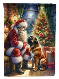 Bullmastiff and Santa Claus Garden Flag Mailbox Flag Decorative Yard Flag Banner Outside Patio Artwork Yard Flower Beds, Garden Size, Multicolor