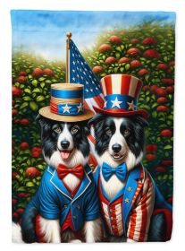All American Border Collie Garden Flag Mailbox Flag Decorative Yard Flag Banner Outside Patio Artwork Yard Flower Beds, Garden Size, Multicolor