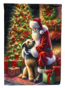 Irish Wolfhound and Santa Claus Garden Flag Mailbox Flag Decorative Yard Flag Banner Outside Patio Artwork Yard Flower Beds, Garden Size, Multicolor