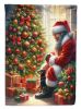 Miniature Pinscher and Santa Claus Garden Flag Mailbox Flag Decorative Yard Flag Banner Outside Patio Artwork Yard Flower Beds, Garden Size