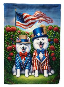 All American American Eskimo Garden Flag Mailbox Flag Decorative Yard Flag Banner Outside Patio Artwork Yard Flower Beds, Garden Size, Multicolor