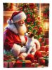 Jack Russell Terrier and Santa Claus Garden Flag Mailbox Flag Decorative Yard Flag Banner Outside Patio Artwork Yard Flower Beds, Garden Size