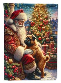 Brussels Griffon and Santa Claus Garden Flag Mailbox Flag Decorative Yard Flag Banner Outside Patio Artwork Yard Flower Beds, Garden Size, Multicolor