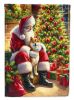 Shiba Inu and Santa Claus Garden Flag Mailbox Flag Decorative Yard Flag Banner Outside Patio Artwork Yard Flower Beds, Garden Size, Multicolor