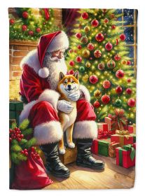 Shiba Inu and Santa Claus Garden Flag Mailbox Flag Decorative Yard Flag Banner Outside Patio Artwork Yard Flower Beds, Garden Size, Multicolor
