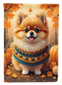 Pomeranian Fall Garden Flag Mailbox Flag Decorative Yard Flag Banner Outside Patio Artwork Yard Flower Beds, Garden Size, Multicolor