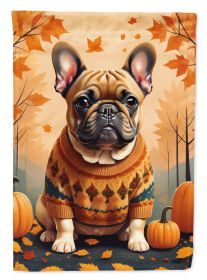 Fawn French Bulldog Fall Garden Flag Mailbox Flag Decorative Yard Flag Banner Outside Patio Artwork Yard Flower Beds, Garden Size, Multicolor