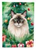 Balinese Cat By the Christmas Tree Garden Flag Mailbox Flag Decorative Yard Flag Banner Outside Patio Artwork Yard Flower Beds, Garden Size