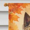Cairn Terrier Fall House Flag Large Porch Sleeve Pole Decorative Outside Yard Banner Artwork Wall Hanging, Polyester, House Size, Multicolor