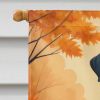 White Boxer Fall House Flag Large Porch Sleeve Pole Decorative Outside Yard Banner Artwork Wall Hanging, Polyester, House Size, Multicolor