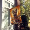 Cairn Terrier Fall House Flag Large Porch Sleeve Pole Decorative Outside Yard Banner Artwork Wall Hanging, Polyester, House Size, Multicolor