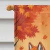 Akita Fall House Flag Large Porch Sleeve Pole Decorative Outside Yard Banner Artwork Wall Hanging, Polyester, House Size, Multicolor