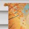 Black Chow Chow Fall House Flag Large Porch Sleeve Pole Decorative Outside Yard Banner Artwork Wall Hanging, Polyester, House Size, Multicolor