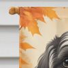 Shih Tzu Fall House Flag Large Porch Sleeve Pole Decorative Outside Yard Banner Artwork Wall Hanging, Polyester, House Size, Multicolor