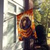 Boykin Spaniel Fall House Flag Large Porch Sleeve Pole Decorative Outside Yard Banner Artwork Wall Hanging, Polyester, House Size, Multicolor