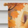 Pomeranian Fall House Flag Large Porch Sleeve Pole Decorative Outside Yard Banner Artwork Wall Hanging, Polyester, House Size, Multicolor