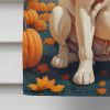 White Boxer Fall House Flag Large Porch Sleeve Pole Decorative Outside Yard Banner Artwork Wall Hanging, Polyester, House Size, Multicolor