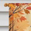 White English Bulldog Fall House Flag Large Porch Sleeve Pole Decorative Outside Yard Banner Artwork Wall Hanging, Polyester, House Size, Multicolor
