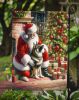 Norwegian Elkhound and Santa Claus Garden Flag Mailbox Flag Decorative Yard Flag Banner Outside Patio Artwork Yard Flower Beds, Garden Size