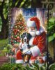 Greater Swiss Mountain Dog and Santa Claus Garden Flag Mailbox Flag Decorative Yard Flag Banner Outside Patio Artwork Yard Flower Beds, Garden Size