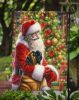 Mastiff and Santa Claus Garden Flag Mailbox Flag Decorative Yard Flag Banner Outside Patio Artwork Yard Flower Beds, Garden Size, Multicolor