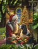 English Springer Spaniel and Santa Claus Garden Flag Mailbox Flag Decorative Yard Flag Banner Outside Patio Artwork Yard Flower Beds, Garden Size