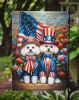All American Bichon Frise Garden Flag Mailbox Flag Decorative Yard Flag Banner Outside Patio Artwork Yard Flower Beds, Garden Size, Multicolor