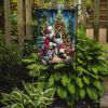 Keeshond and Santa Claus Garden Flag Mailbox Flag Decorative Yard Flag Banner Outside Patio Artwork Yard Flower Beds, Garden Size, Multicolor