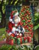 Cavalier Spaniel and Santa Claus Garden Flag Mailbox Flag Decorative Yard Flag Banner Outside Patio Artwork Yard Flower Beds, Garden Size, Multicolor