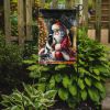 Japanese Chin and Santa Claus Garden Flag Mailbox Flag Decorative Yard Flag Banner Outside Patio Artwork Yard Flower Beds, Garden Size, Multicolor