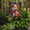 Tibetan Spaniel and Santa Claus Garden Flag Mailbox Flag Decorative Yard Flag Banner Outside Patio Artwork Yard Flower Beds, Garden Size, Multicolor